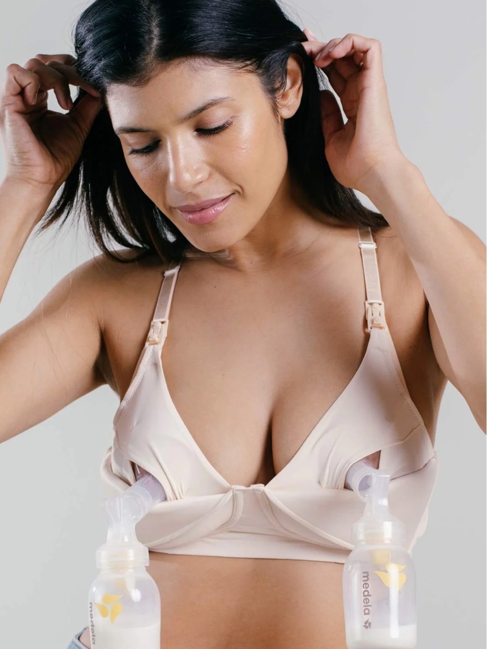 Simple Wishes SuperMom Fixed Padding Nursing & Pumping T-Shirt Bra Cream 34B